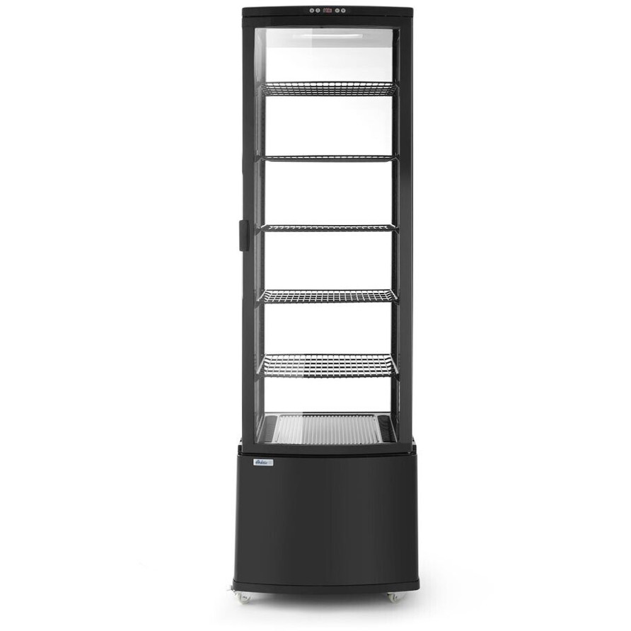 Hendi Kühlvitrine - Schwarz - 280 Liter - Freistehend - Doppelverglasung - Höhenverstellbare Füße