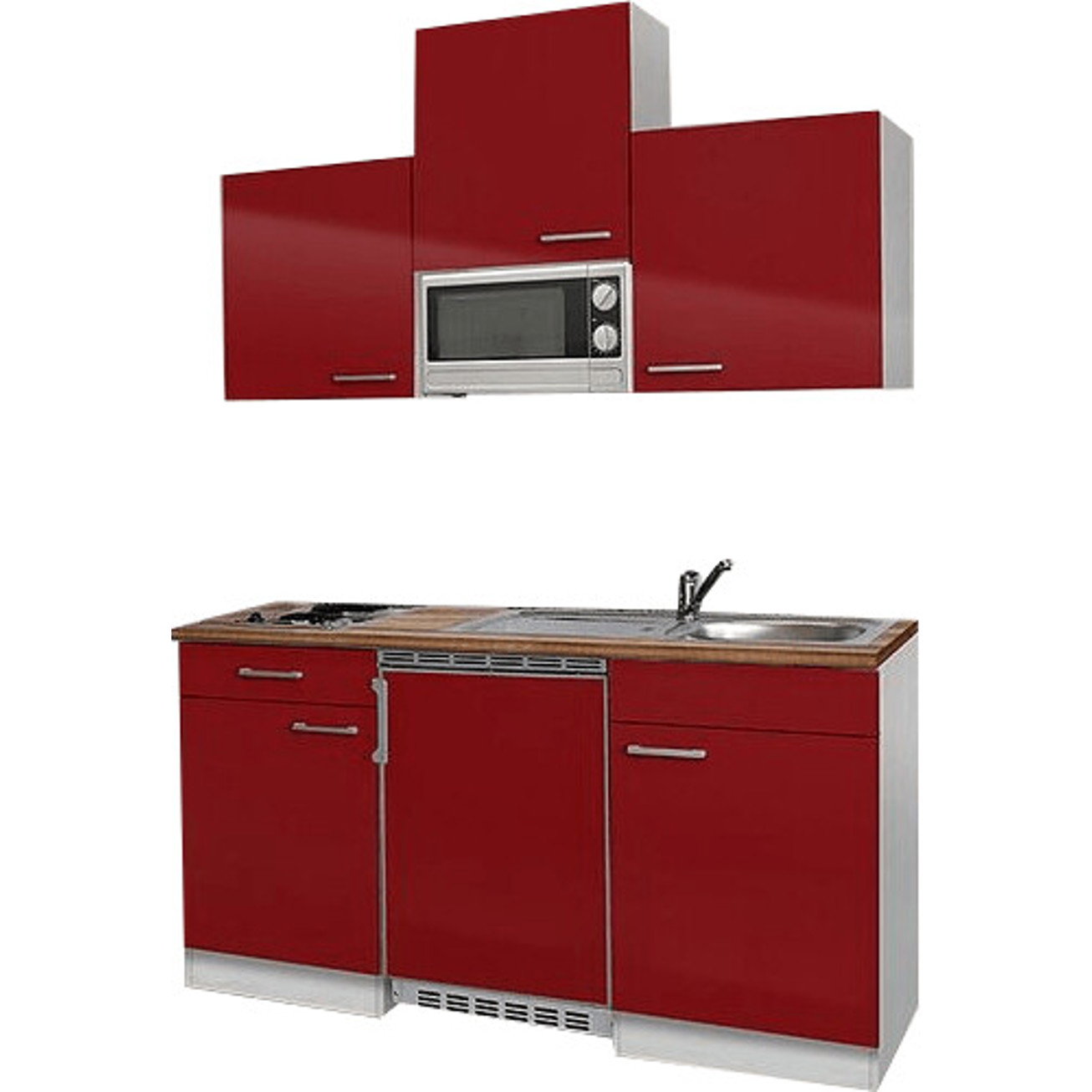 Respekta - Kompaktküche KB150WRMI - 150 cm Breite - rot