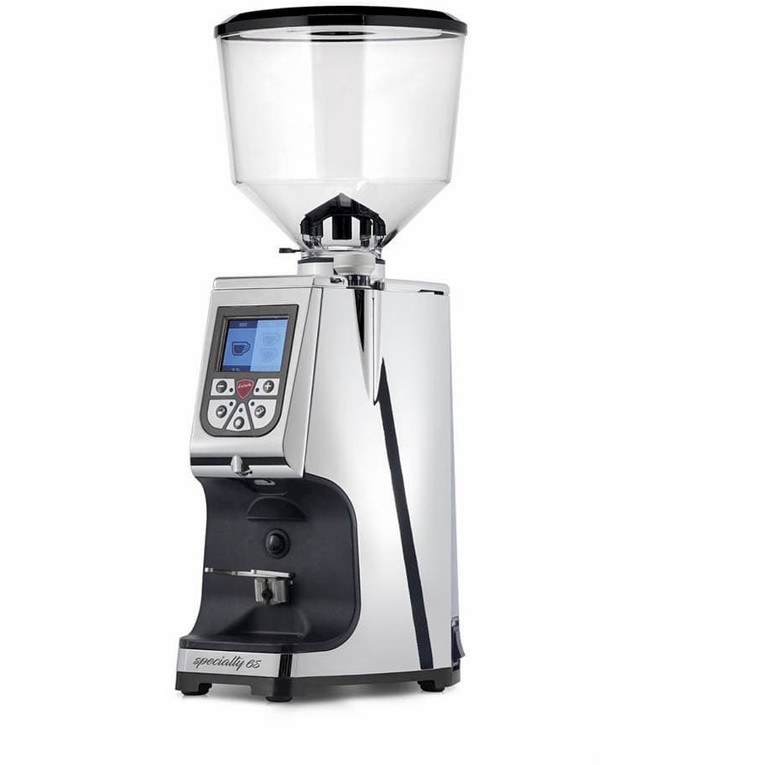Eureka - Atom Specialty 65 - elektrische Kaffeemühle, stufenlos, verchromt, 1200 g Bohnenbehälter