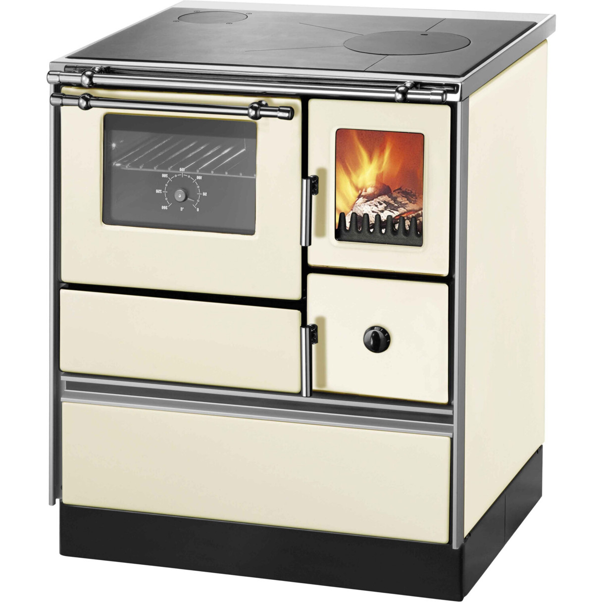 Wamsler - K 176 F/A 70 - Holzherd mit 70cm Breite, seitlicher Rauchabzug links, elfenbeinfarben