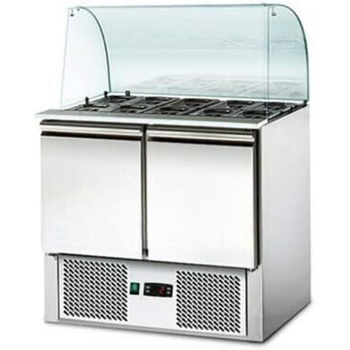 GGM Gastro - Kühltisch - SAG97DRG-OG - freistehend, Edelstahl, 90 cm, silber