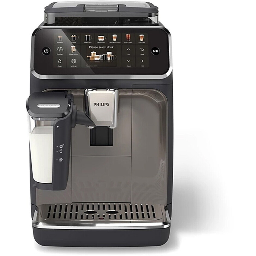 Philips Kaffeevollautomat Series 5500 Latte Go EP5549/70, Keramikmahlwerk, Farbdisplay, Schwarz Silber