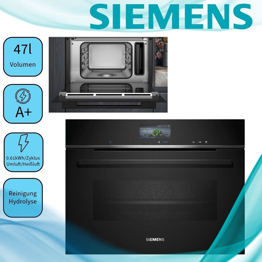 Siemens - CS736G1B1 - Kompakt-Einbau-Dampfbackofen - 47 Liter - TFT-Display - WLAN