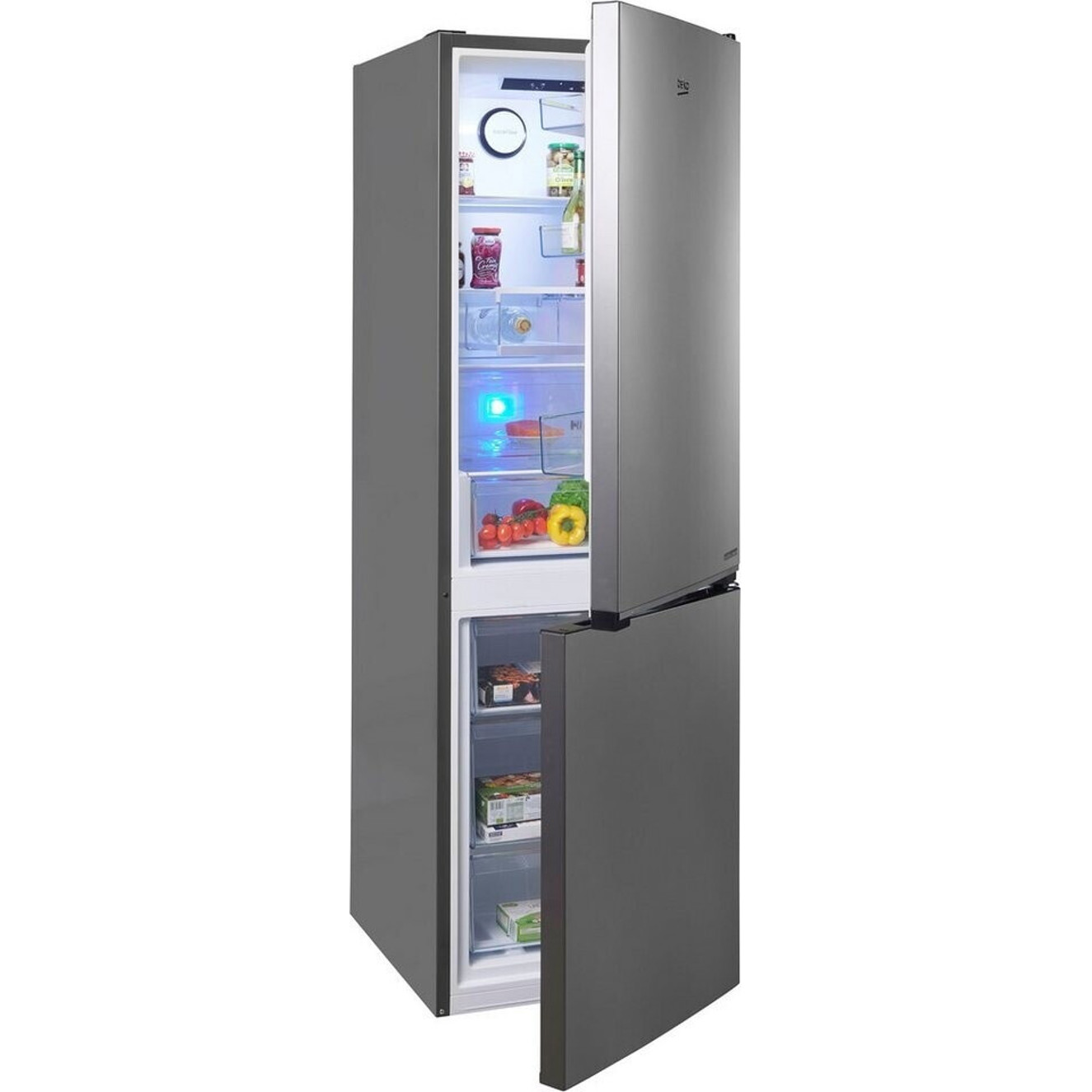 Beko B7RCNE367HXB Kühl-Gefrierkombination, No-Frost, 316 L, silber, grau, 186,5 cm Höhe
