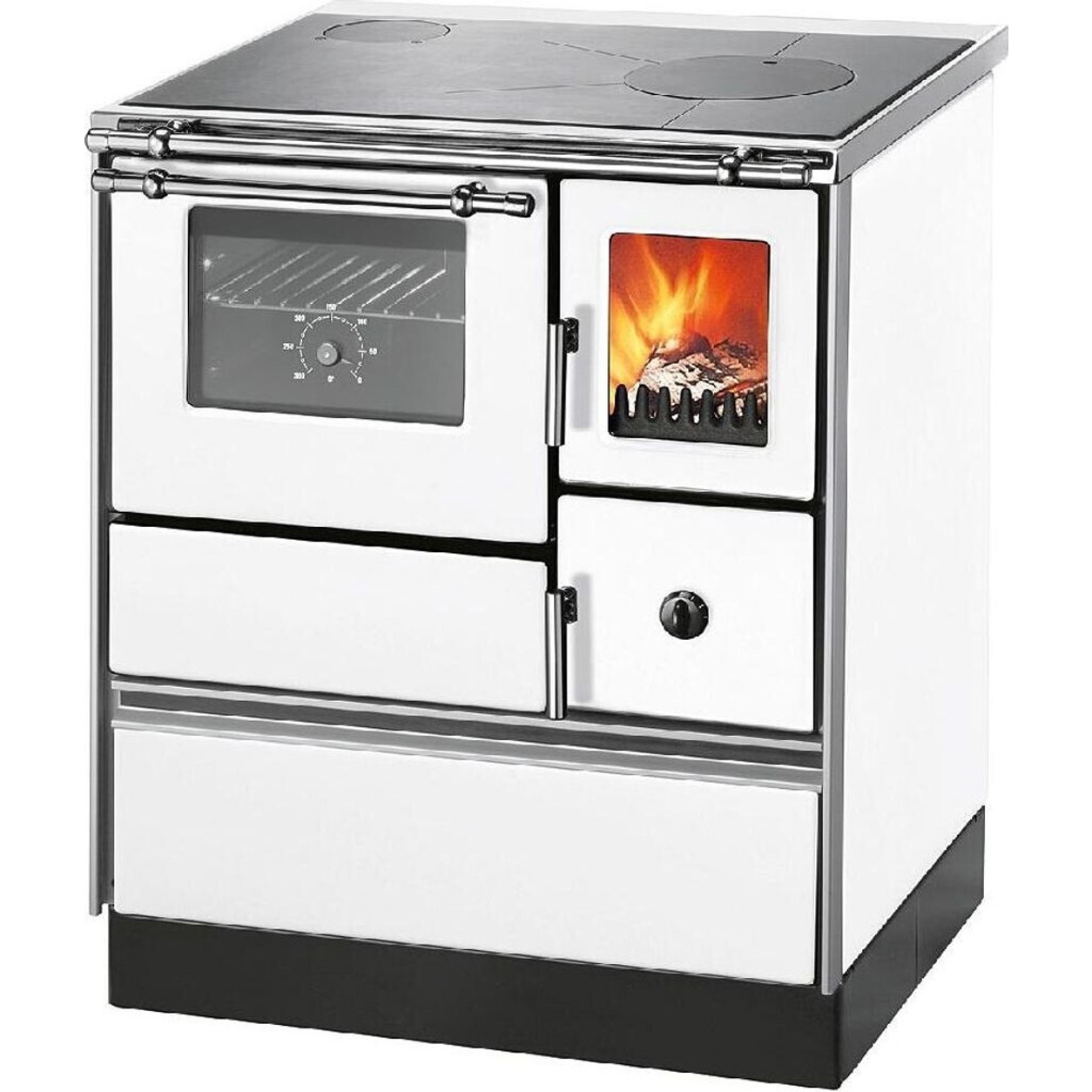 Wamsler - Kaminofen K 176 F/A 70, Holzherd in weiß, Rauchrohranschluss links, 5 kW Heizleistung