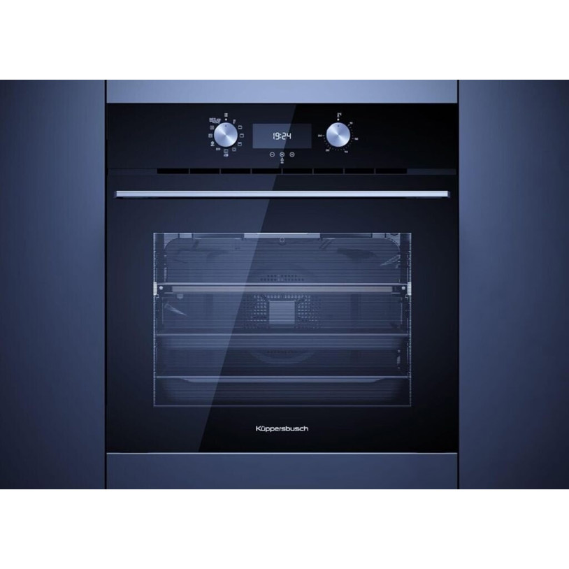 Küppersbusch - BP 6202.0 S1 Elektrobackofen - 70 Liter - Pyrolyse, Hydrolyse, Schnellaufheizung, Teleskopauszug, 8 Beheizungsarten, schwarz