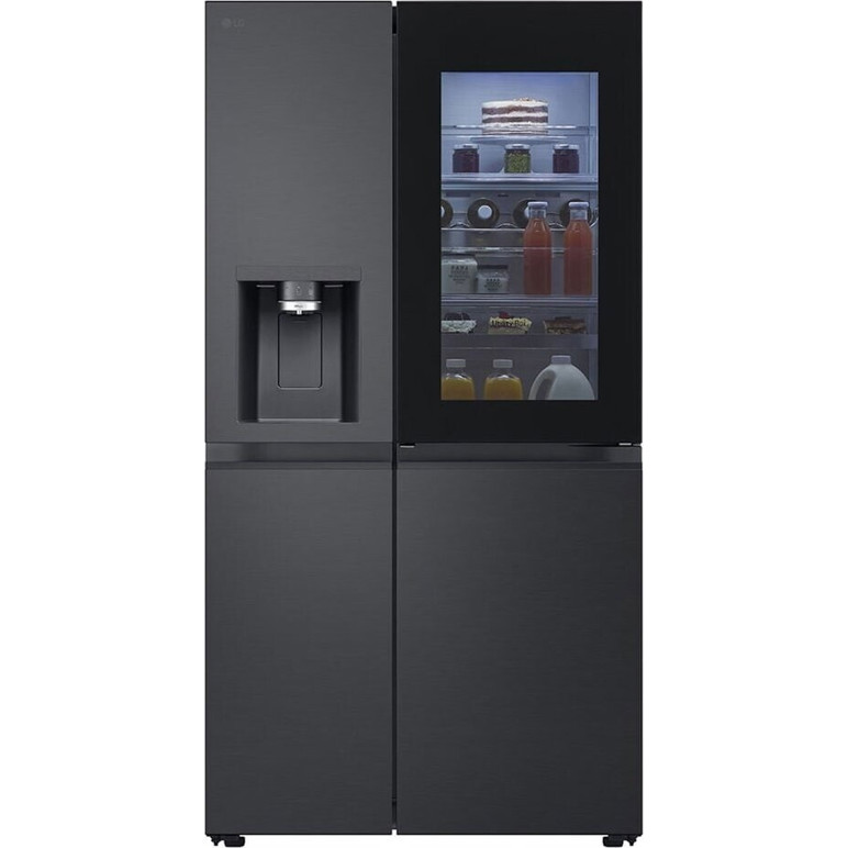 LG GSXE91EVAD - InstaView Side-by-Side-Kühlschrank, 628 Liter, No-Frost, schwarz, WLAN