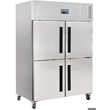 Polar Gewerbekühlschrank CW195 - 1200L Umluftkühlung, silber, Edelstahl, Rollen