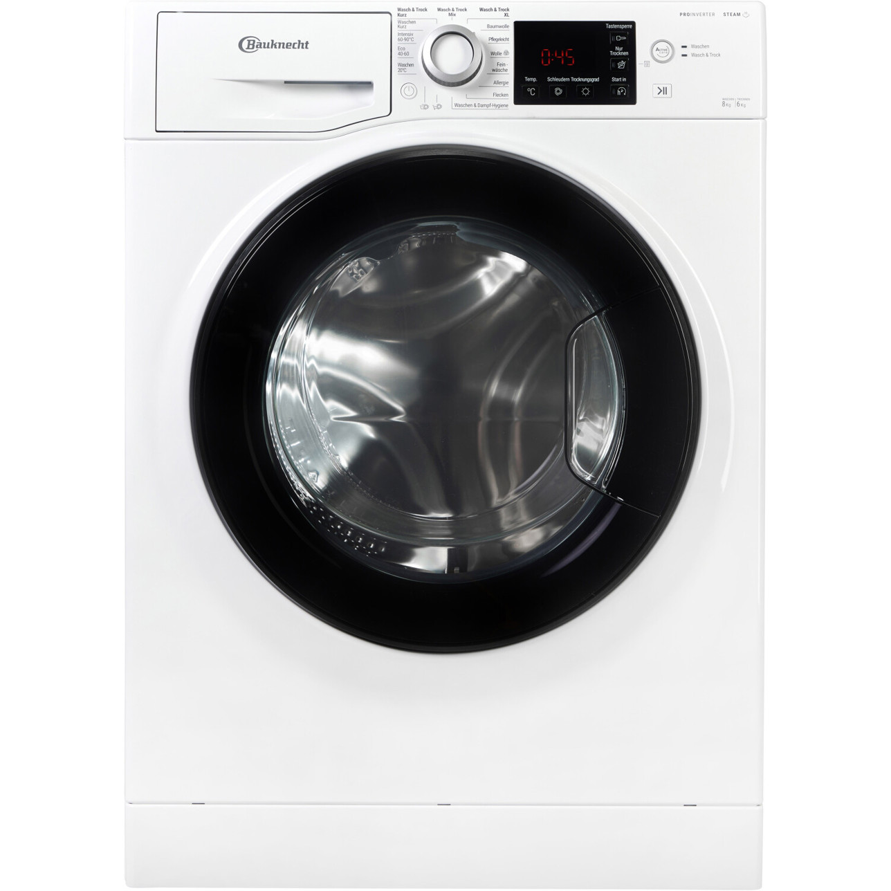 Bauknecht - WT SUPER ECO 8614 C - Waschtrockner - 8 kg Waschen, 6 kg Trocknen, 1400 U/min, weiß, Kindersicherung, Dampf-Funktion
