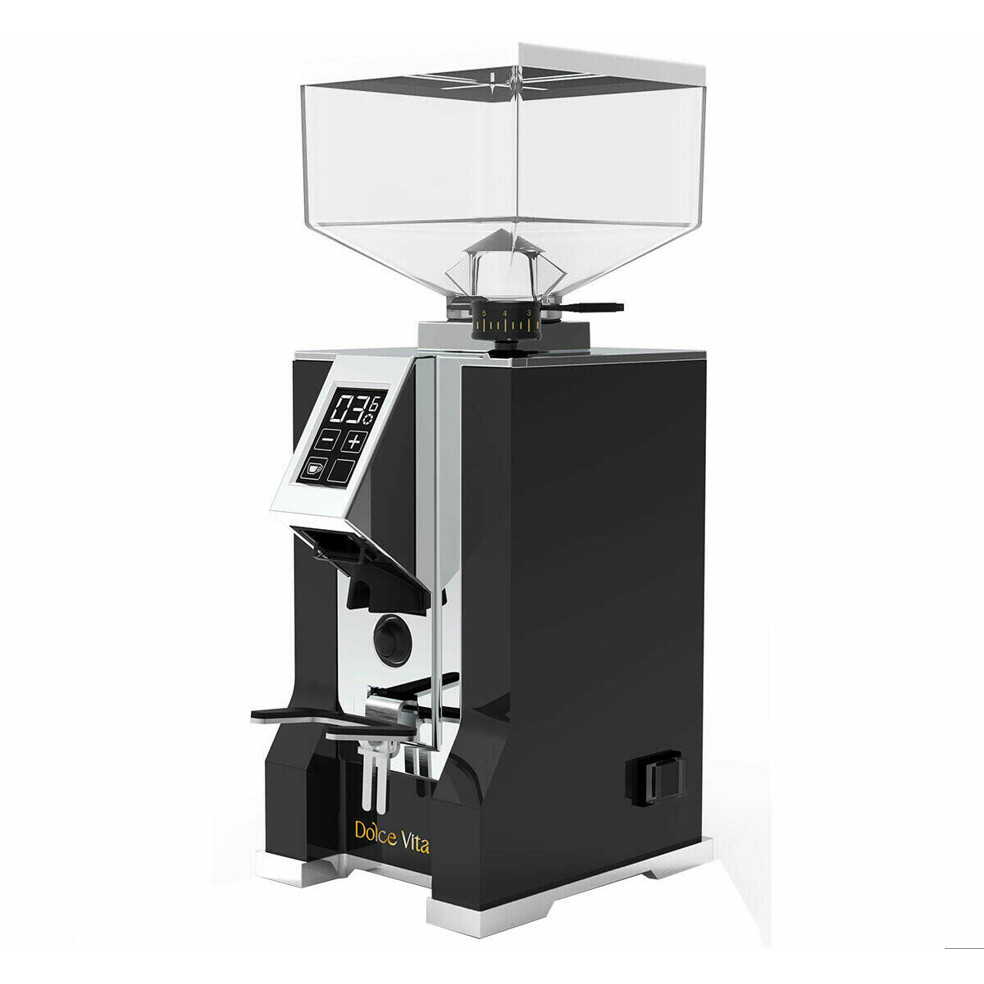 Eureka - Eureka Dolce Vita elektrische Kaffeemühle - 300g Bohnenbehälter - Scheibenmahlwerk mit 55mm Durchmesser - 260W - Schwarz matt