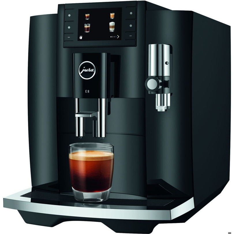 Jura - E8 Kaffeevollautomat - 15584 - Piano Black, One Touch Funktion, Milchschaum