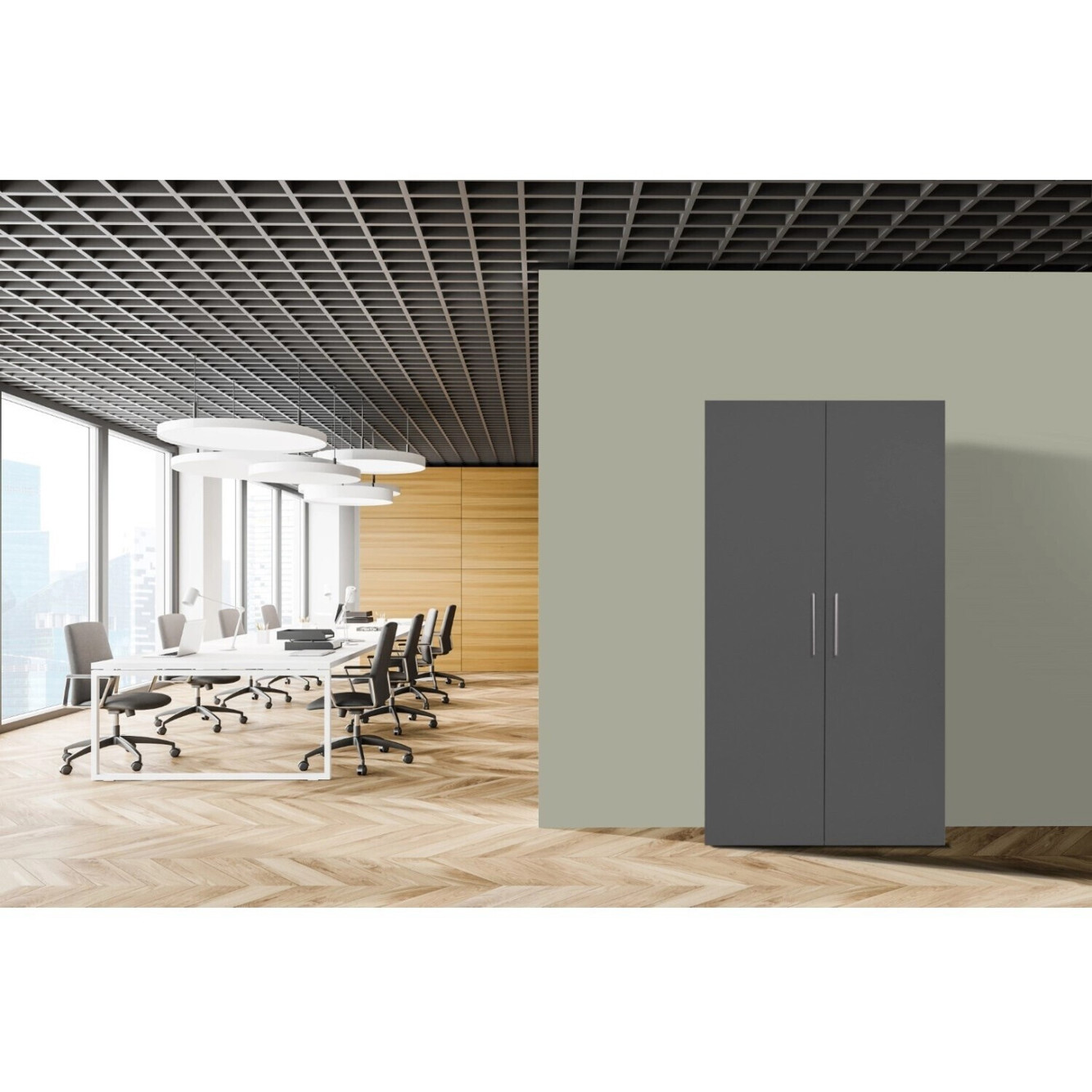 Respekta - Kompaktküche SKWGS - grau, 104 cm Breite, inkl. Kühlschrank und Spüle