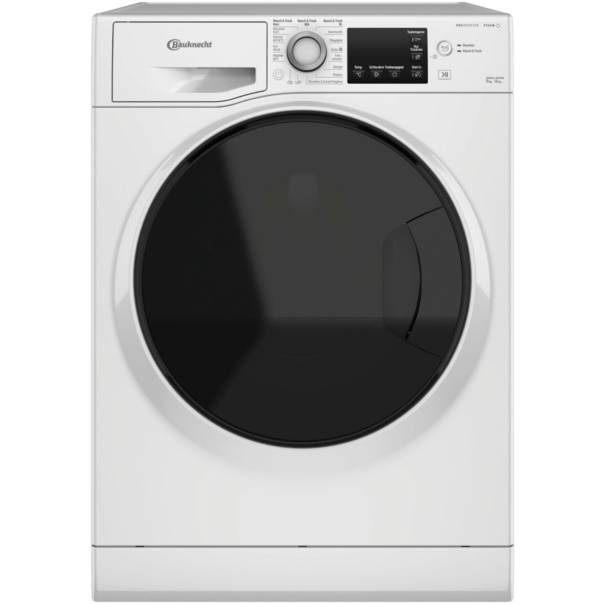 Bauknecht WT Super Eco 9614 C Waschtrockner weiß 9 kg 1400 U/min Frontlader Inverter-Motor Startzeitvorwahl Nachlegefunktion Dampf-Funktion Selbstreinigung