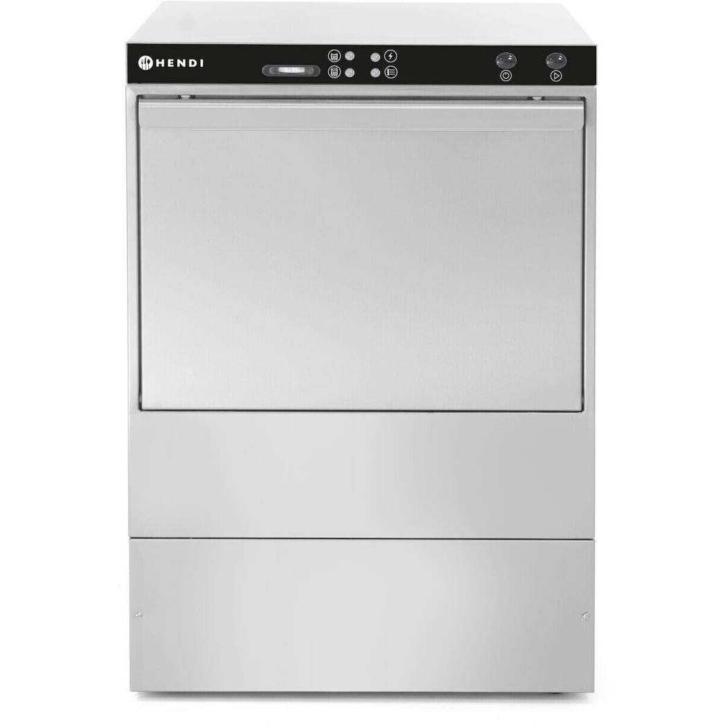 Hendi - Gewerbegeschirrspüler - 6600W - 500 x 500 mm Korbaussenmasse, Besteckkorb, Tellerkorb, 110 Liter Tankinhalt, 150 cm Höhe
