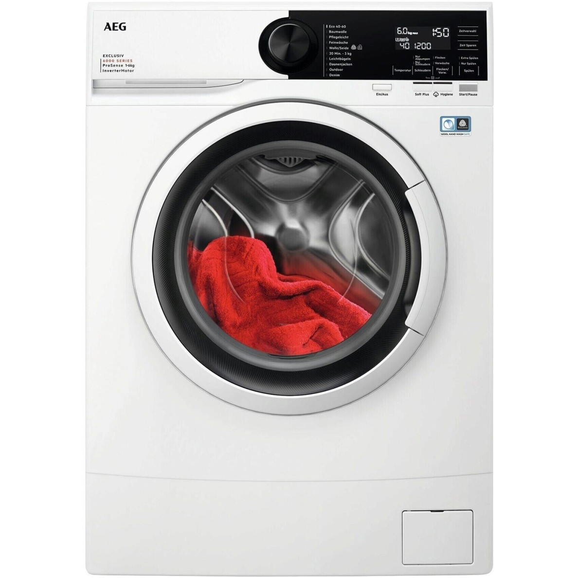 AEG - Waschmaschine Serie 6000 - LSR6F70269 - 6 kg Füllmenge, 1200 U/Min Schleuderdrehzahl, weiß, Inverter-Motor, Kindersicherung, Dampffunktion